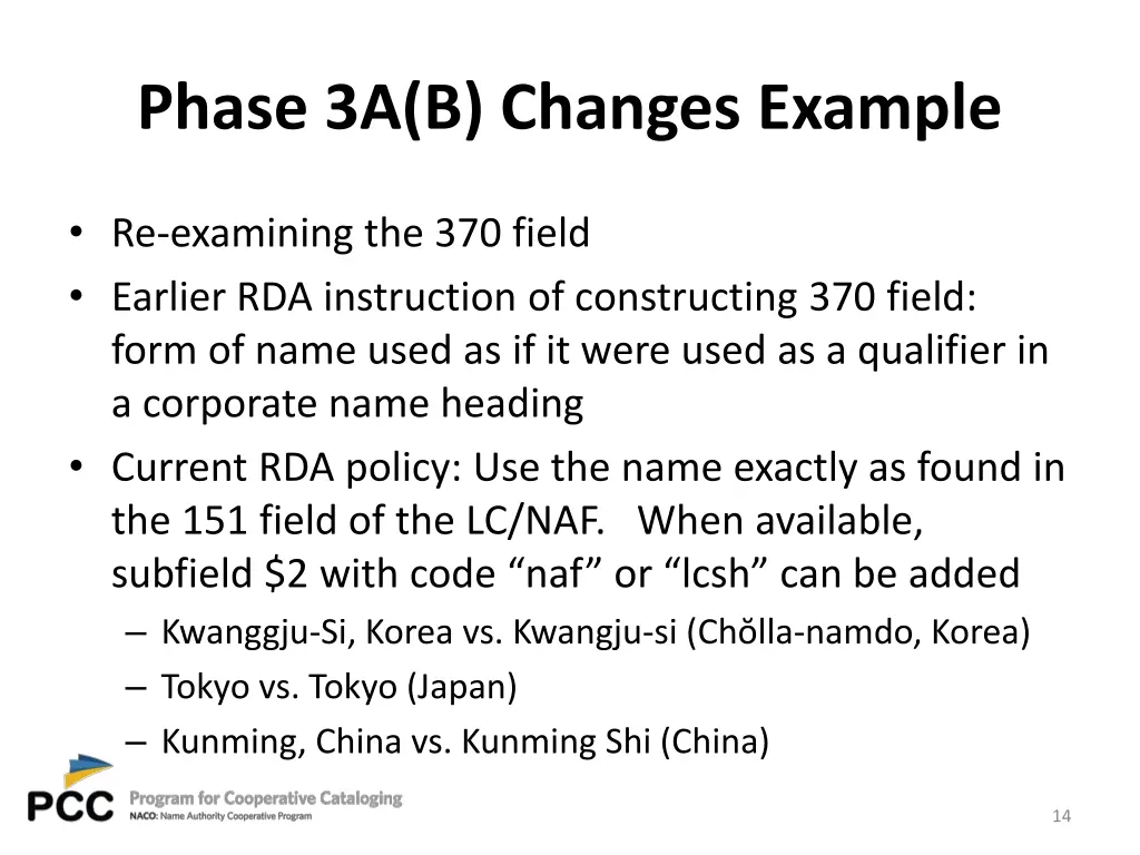 phase 3a b changes example