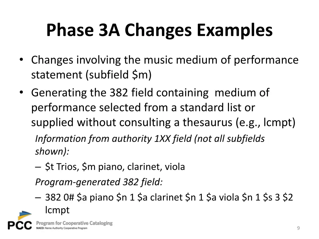 phase 3a changes examples 1