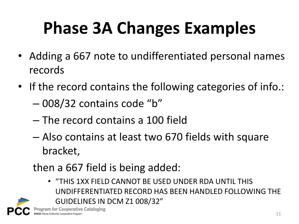 phase 3a changes examples 3
