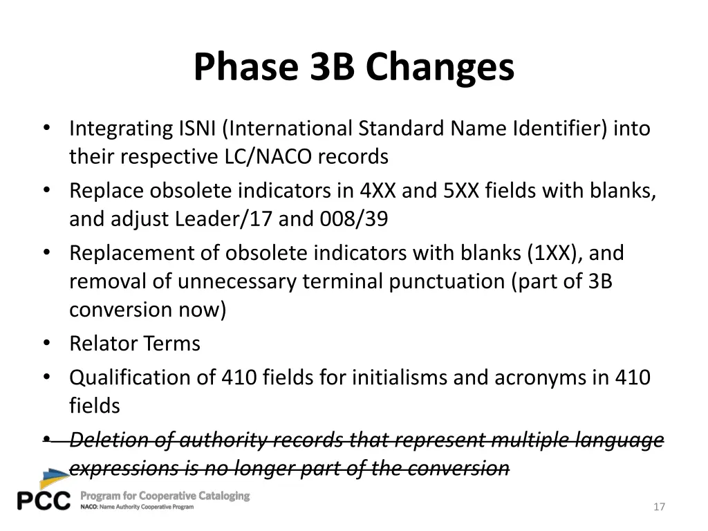 phase 3b changes 1