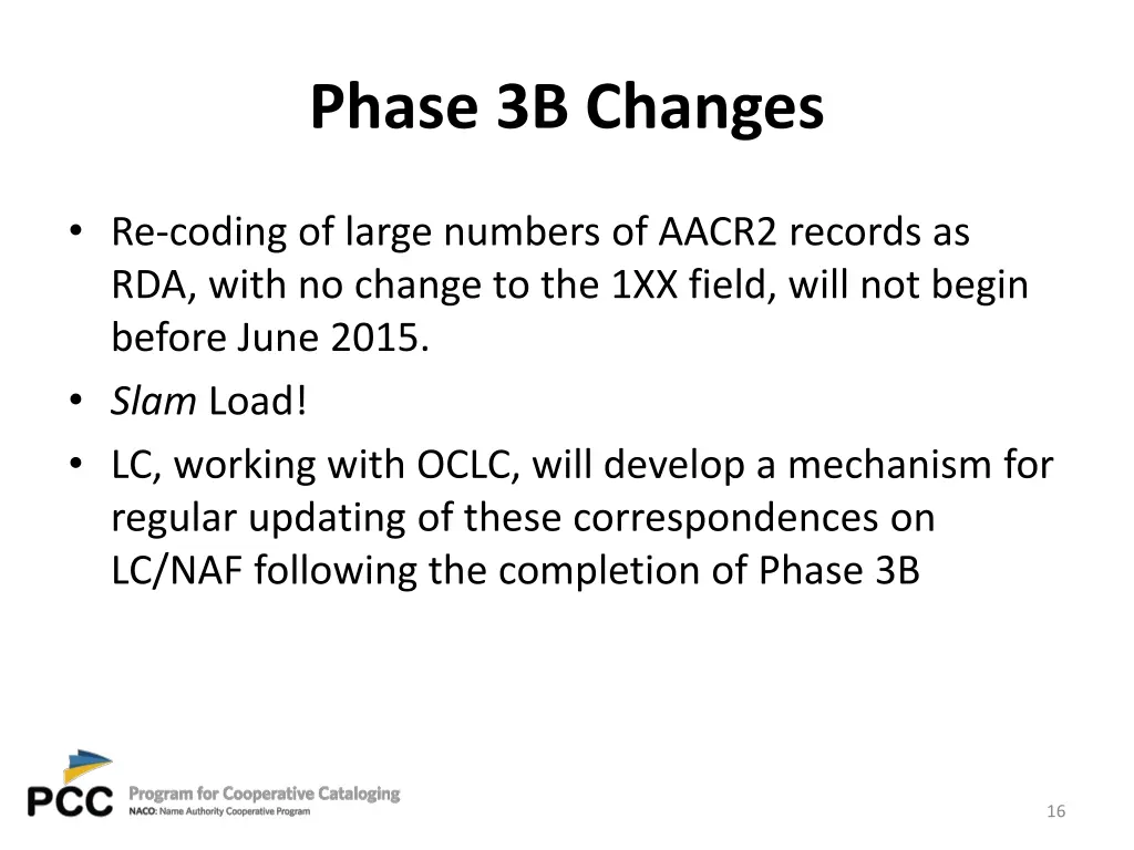 phase 3b changes