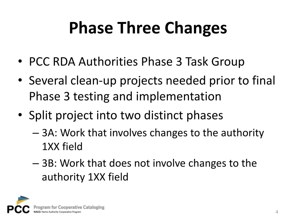 phase three changes