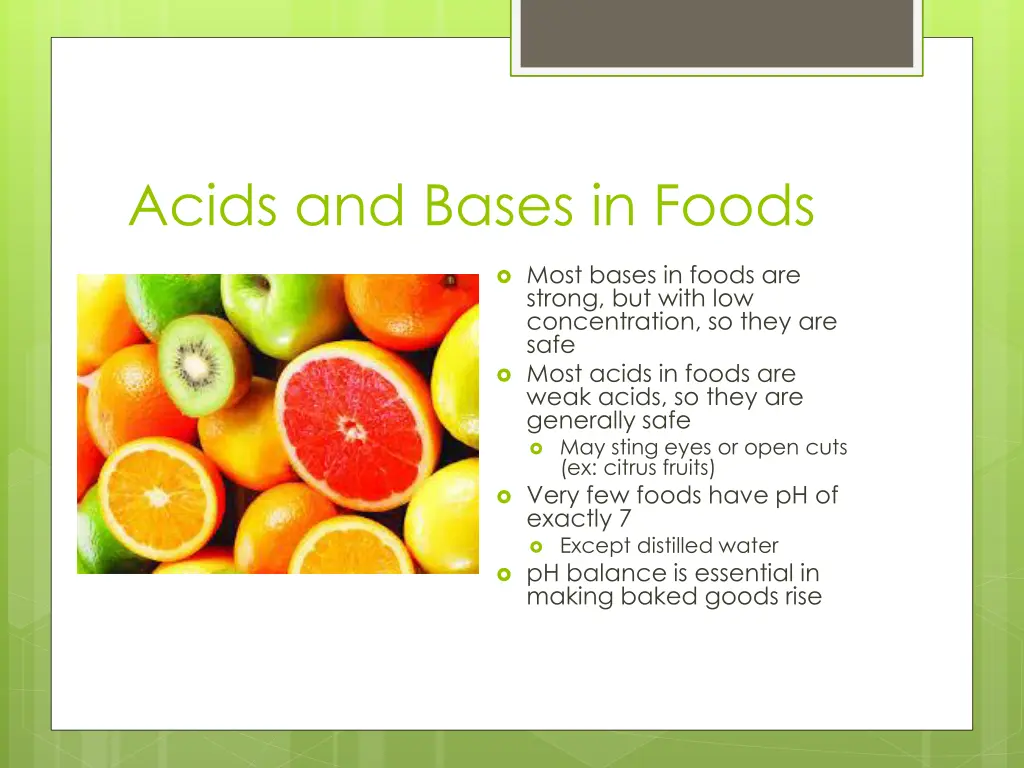 acids and bases in foods