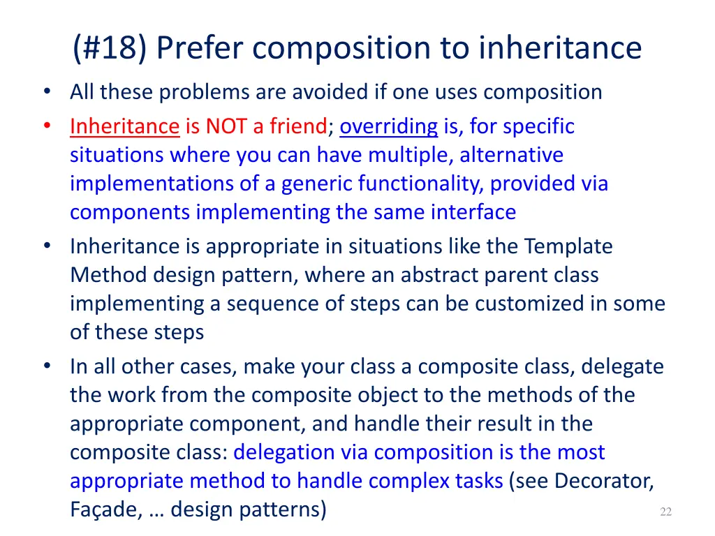 18 prefer composition to inheritance all these