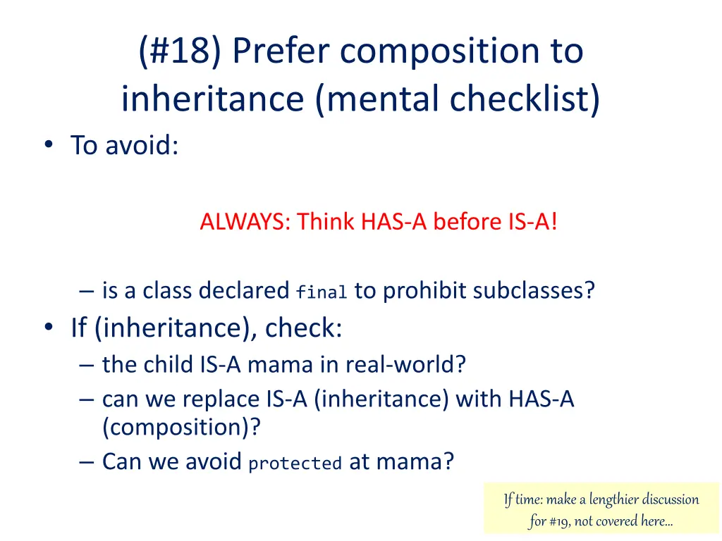 18 prefer composition to inheritance mental