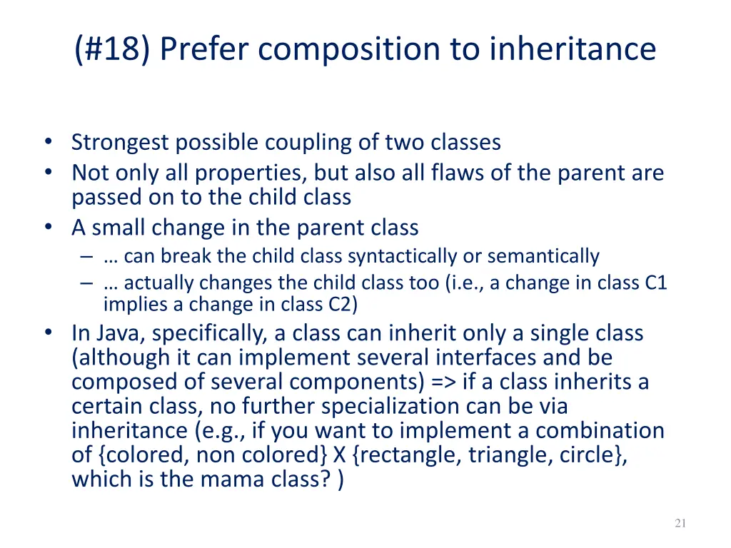 18 prefer composition to inheritance