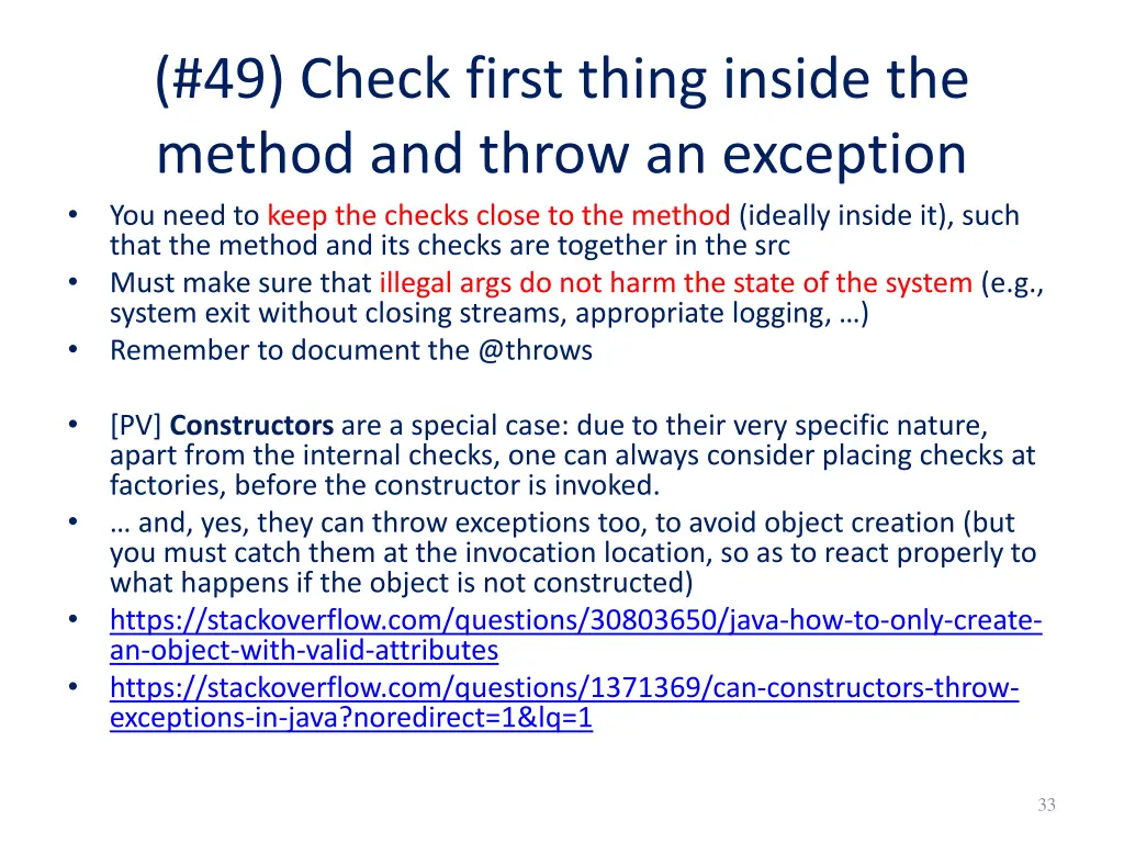 49 check first thing inside the method and throw 1
