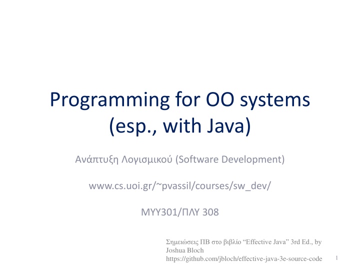 programming for oo systems esp with java