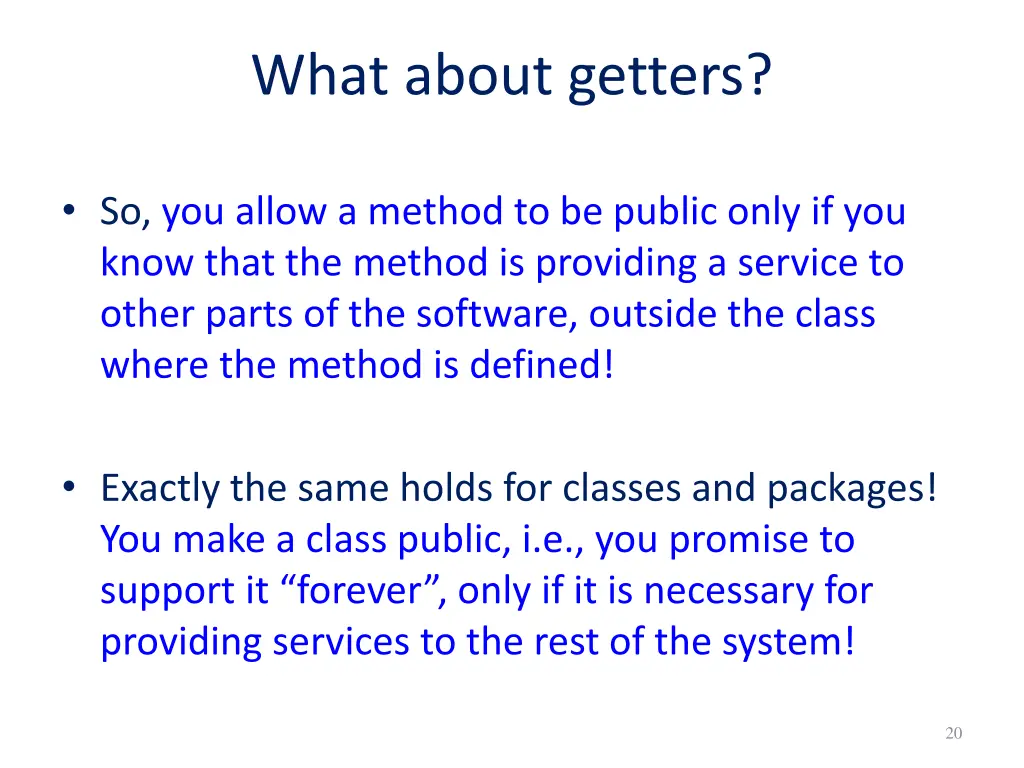 what about getters