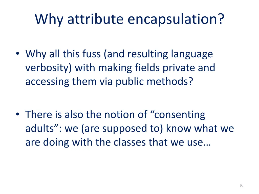 why attribute encapsulation