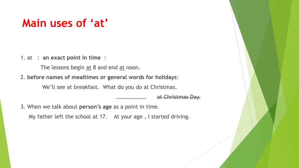 main uses of at