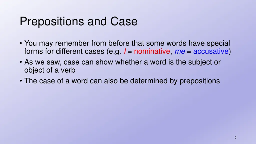 prepositions and case