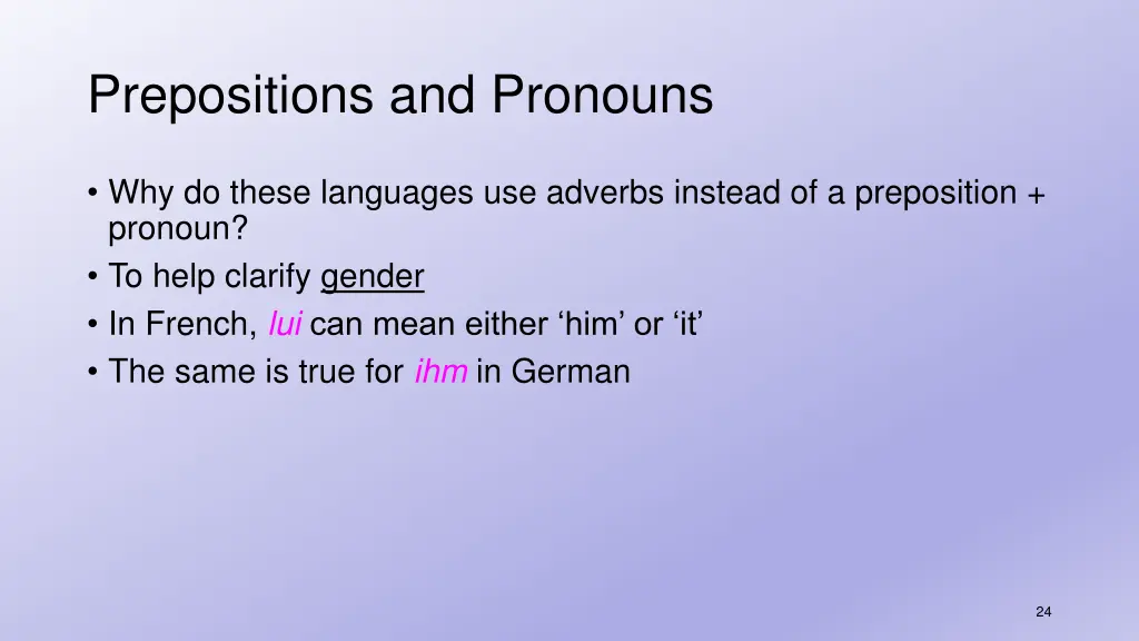 prepositions and pronouns 3