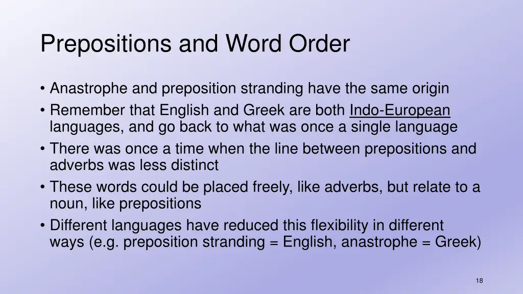 prepositions and word order 3