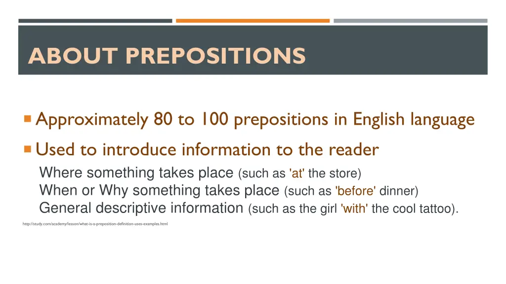 about prepositions