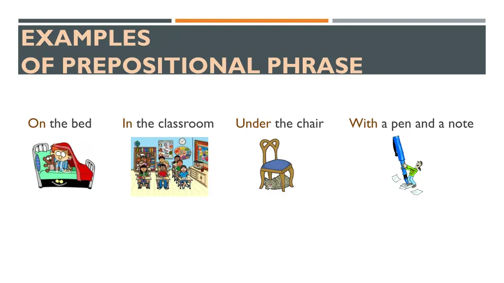 examples of prepositional phrase