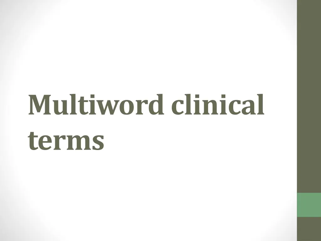 multiwordclinical terms