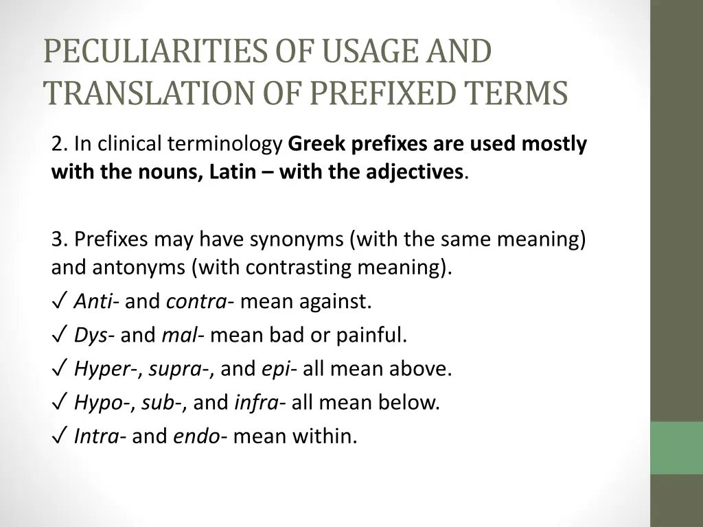 peculiarities of usage and translation 1