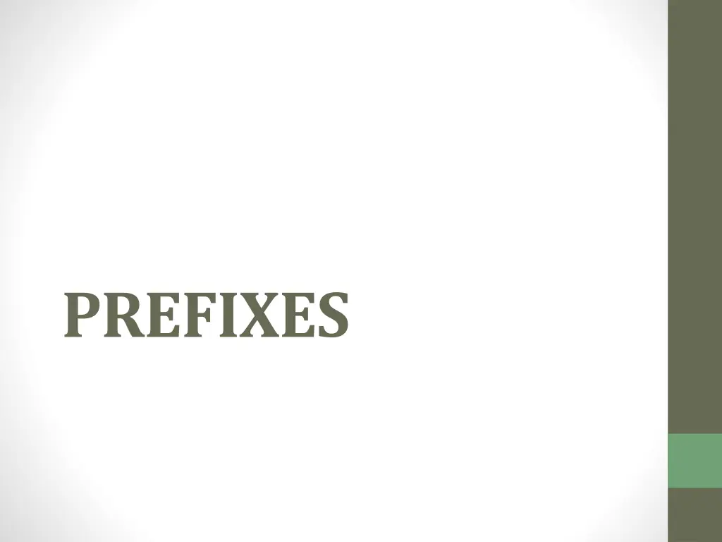 prefixes