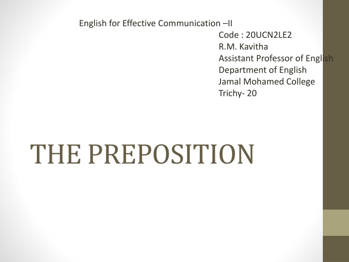 english for effective communication ii department