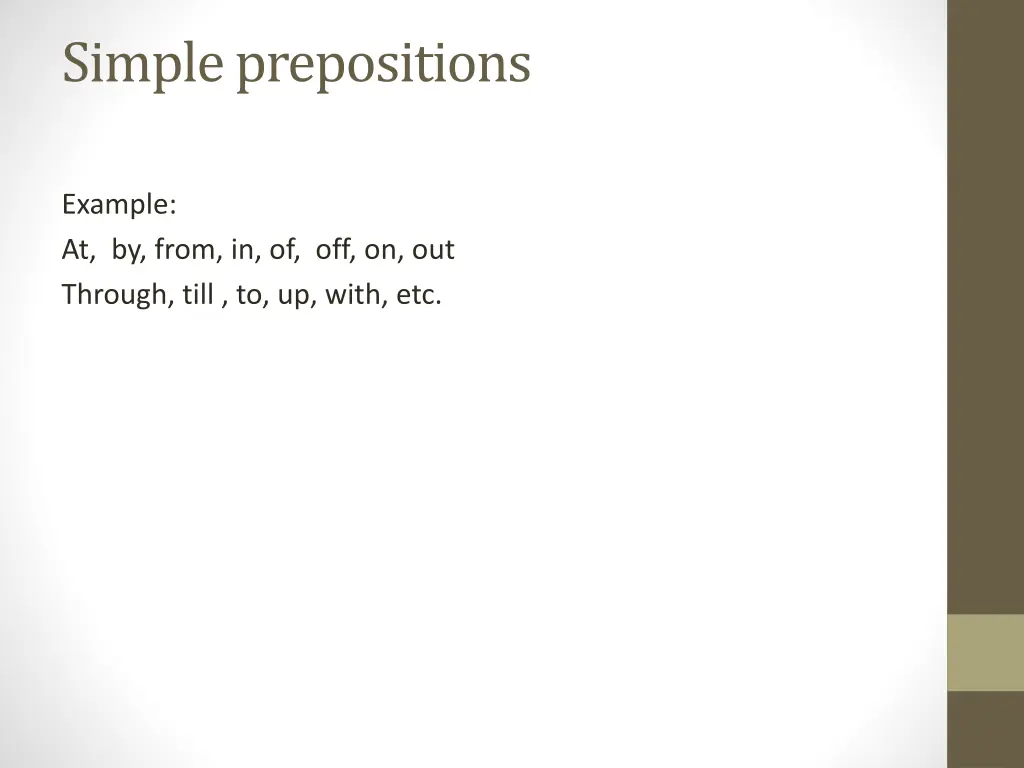 simple prepositions