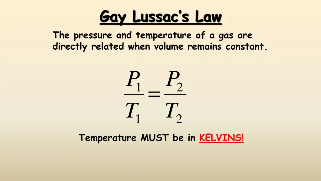 gay lussac s law the pressure and temperature