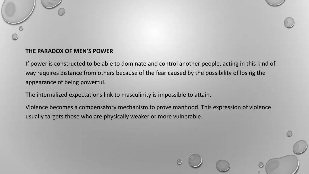 the paradox of men s power