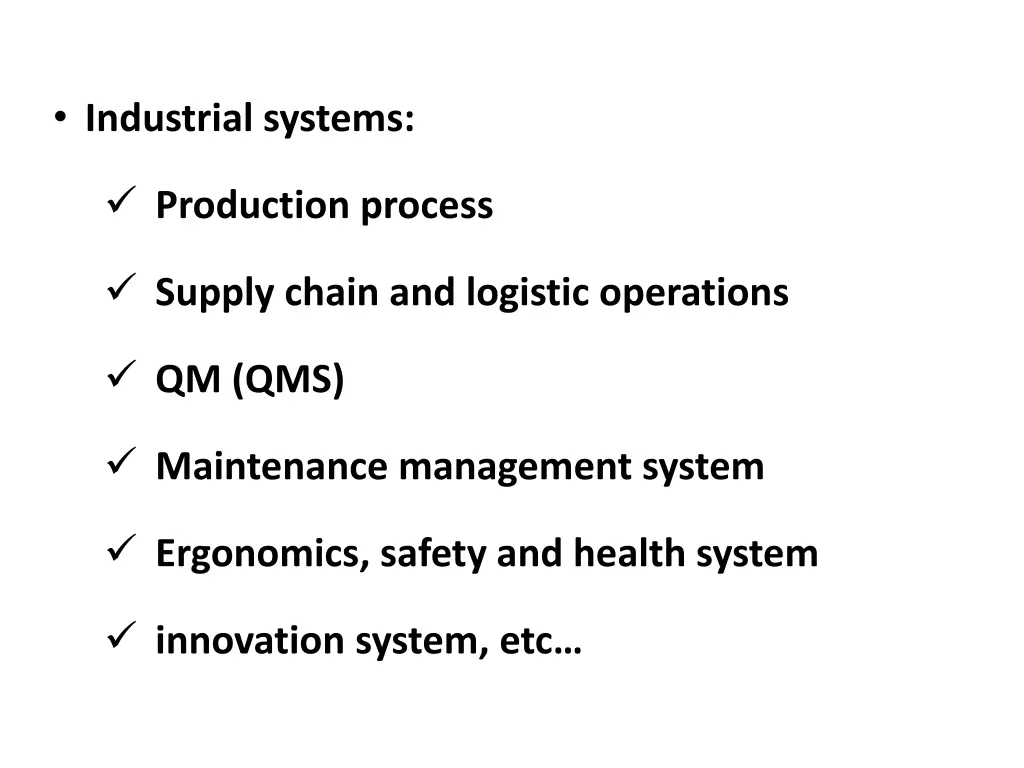 industrial systems