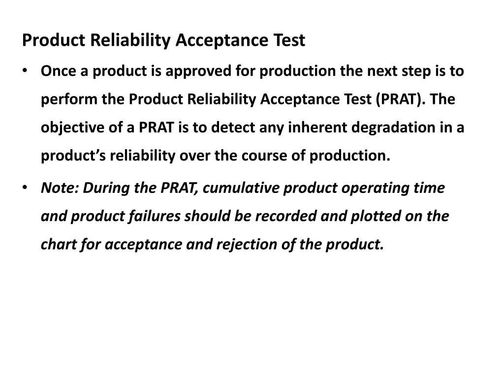 product reliability acceptance test