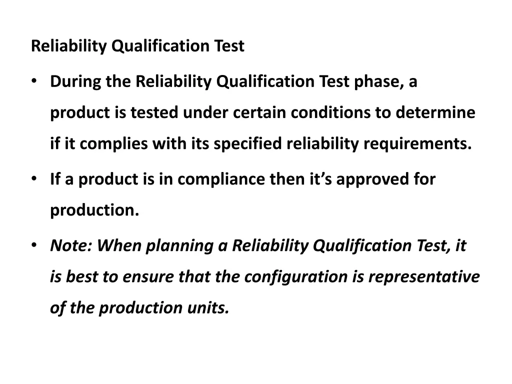reliability qualification test