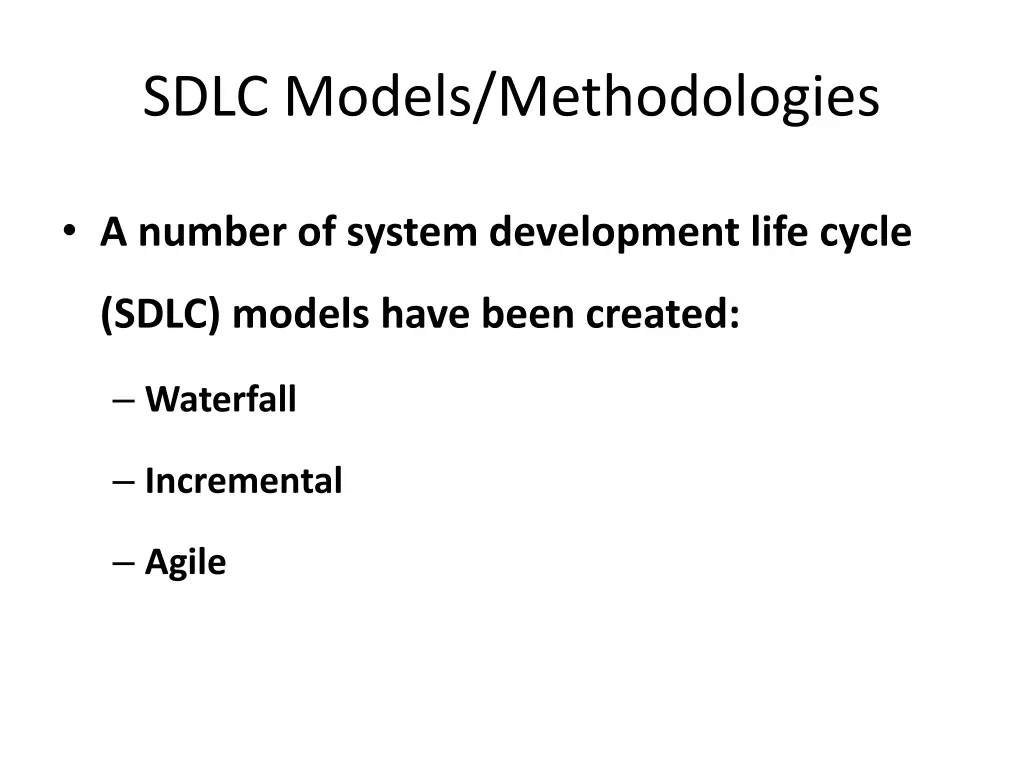 sdlc models methodologies