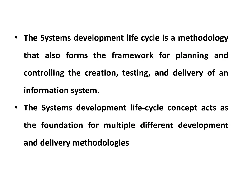 the systems development life cycle
