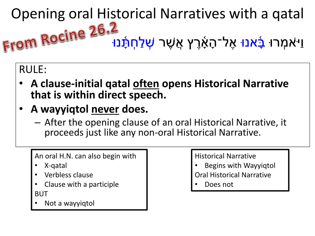 opening oral historical narratives with a qatal
