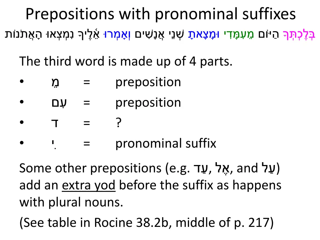 prepositions with pronominal suffixes 3