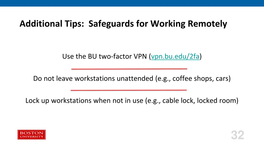 additional tips safeguards for working remotely