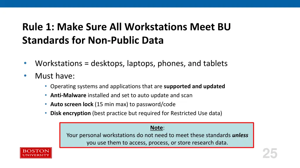 rule 1 make sure all workstations meet