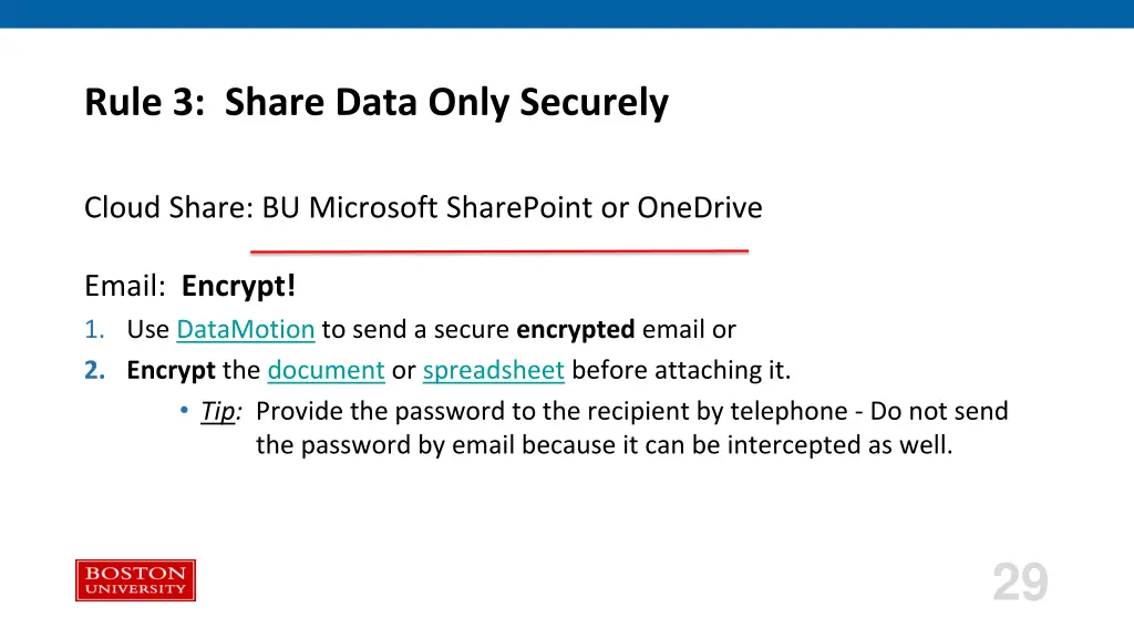 rule 3 share data only securely