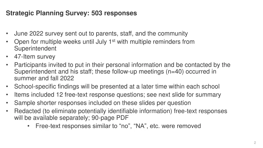 strategic planning survey 503 responses