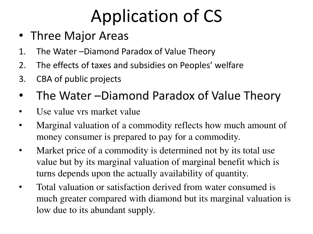 application of cs