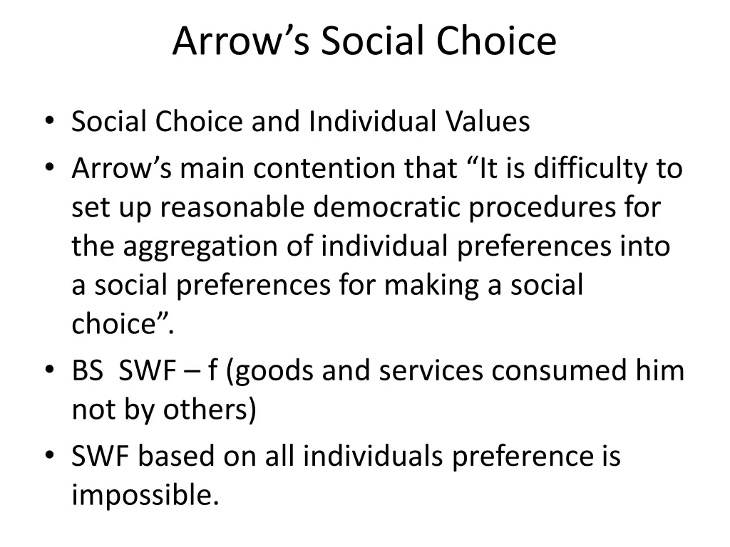 arrow s social choice