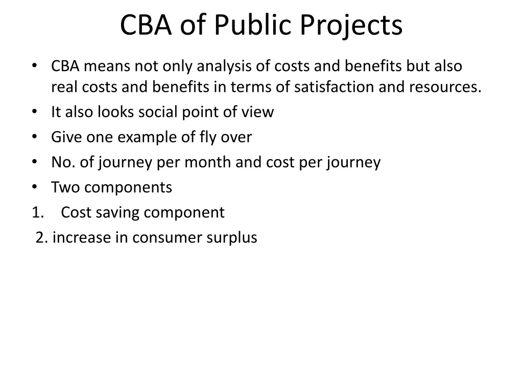 cba of public projects
