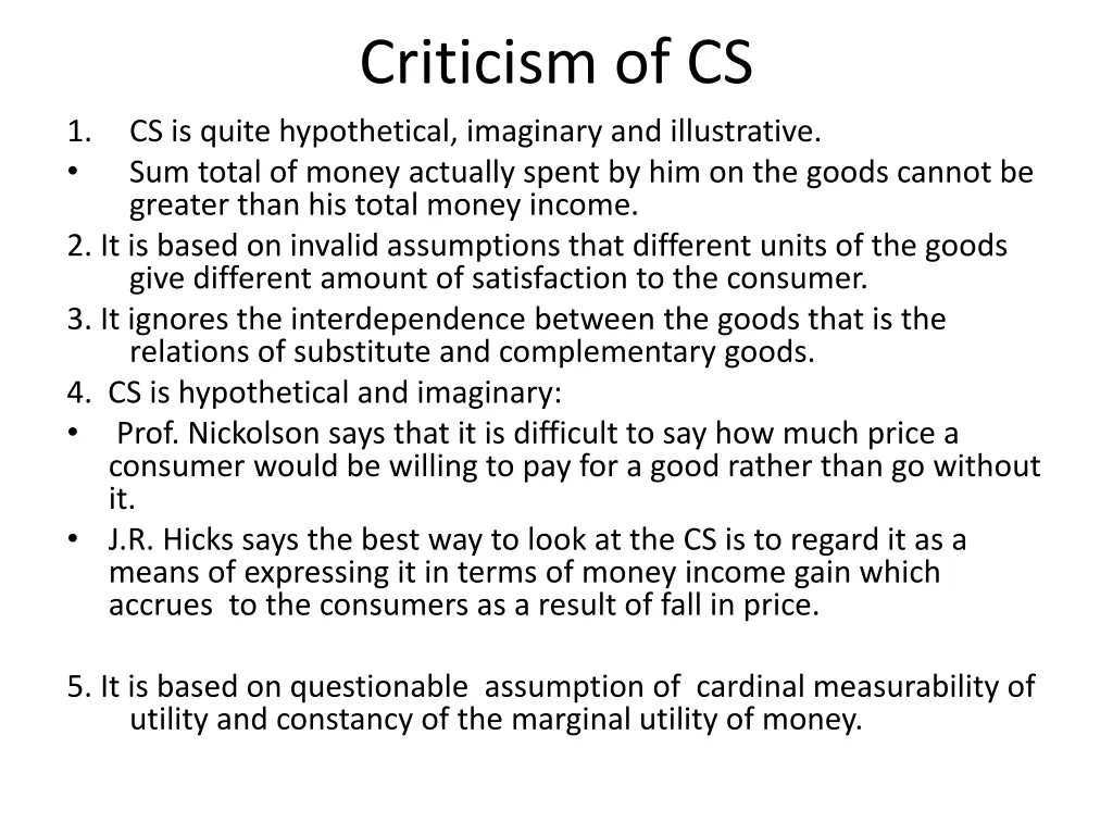criticism of cs