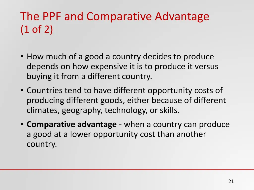 the ppf and comparative advantage 1 of 2