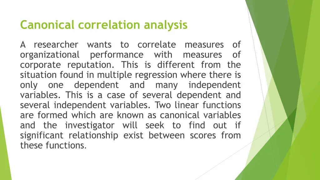 canonical correlation analysis