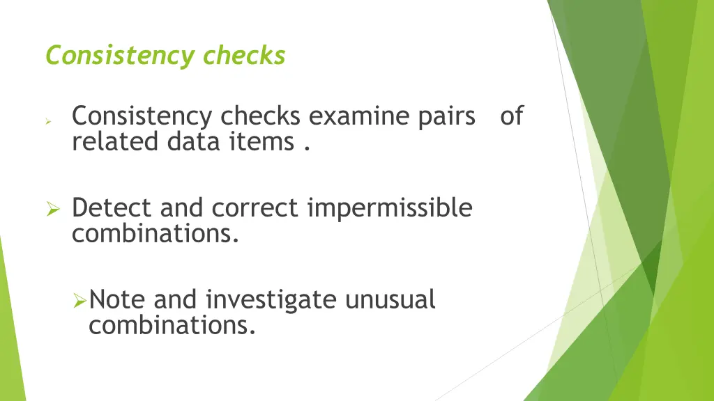 consistency checks
