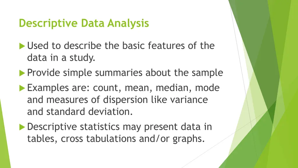 descriptive data analysis