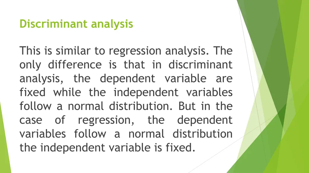 discriminant analysis