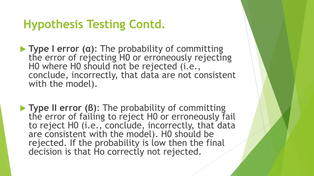 hypothesis testing contd