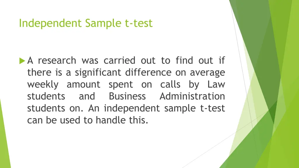 independent sample t test