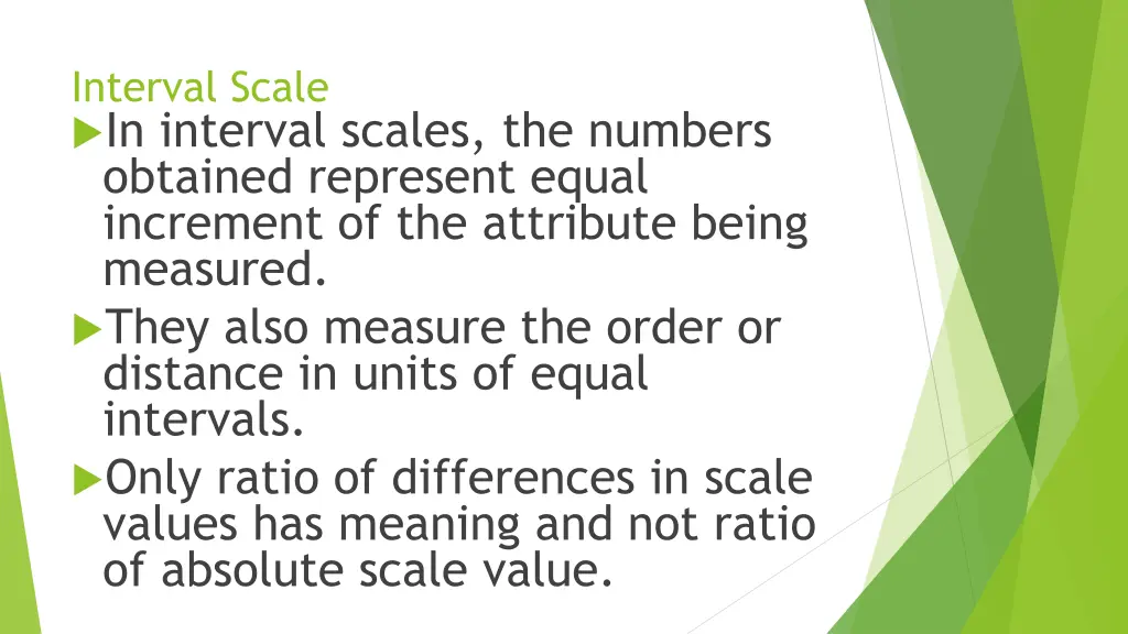 interval scale in interval scales the numbers